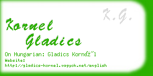 kornel gladics business card